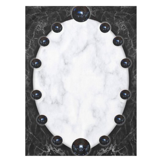 Nappe Graphiques de la sphère de marbre blanc et noir (Devant)