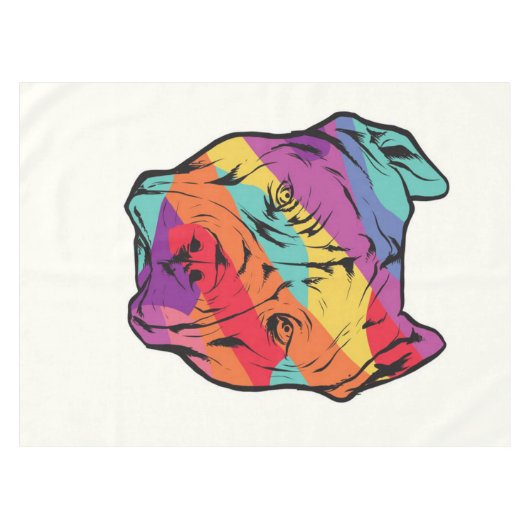 Nappe Graphiques Pitbull colorés (Devant (Horizontal))