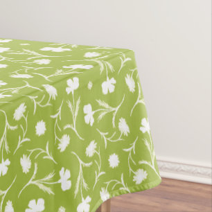 Nappe Gras Blanc Vert Liberté Motif Floral Élégant