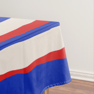 Nappe Gras Serrate Stripe Motif Bleu Bleu Rouge