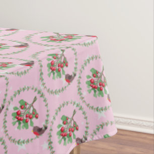 Nappe Gray Star Red Robin rose Wreath Noël