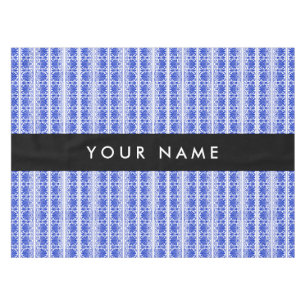Nappe Grec Fret Arabesque Bleu, Votre Nom, Personnaliser