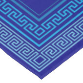 Nappe Grec Mander - Clé grecque - Nuances de bleu (Angle)