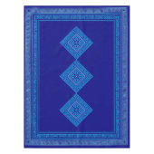 Nappe Grec Mander - Clé grecque - Nuances de bleu (Devant)