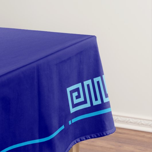 Nappe Grec Mander - Clé grecque - Nuances de bleu (In Situ)