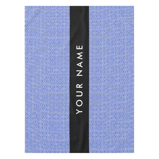 Nappe Grec Meander Key H Blue, Votre Nom, Personnaliser (Devant)