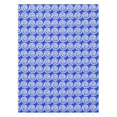 Nappe Grec Meander Key Waves Motif Bleu (Devant)
