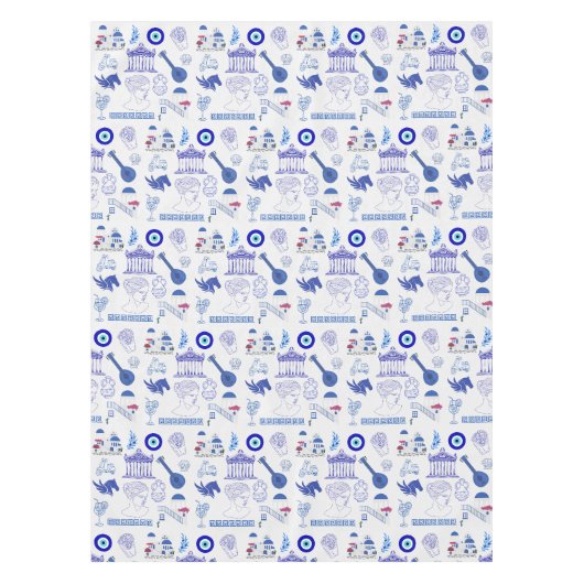 Nappe Grèce Bleu et Blanc (Devant)