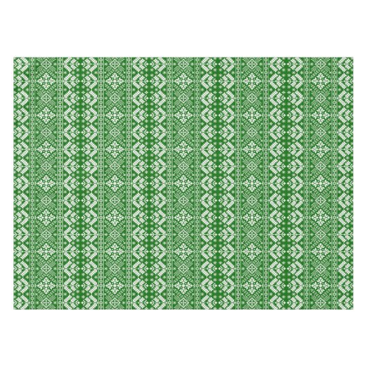 Nappe Green and White Christmas Fair Isle Motif (Devant (Horizontal))
