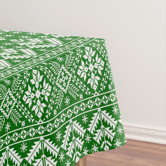 Nappe Green and White Christmas Fair Isle Motif (In Situ)