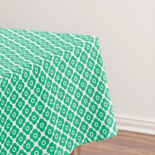 Nappe Green and white simple floral pattern retro (In Situ)