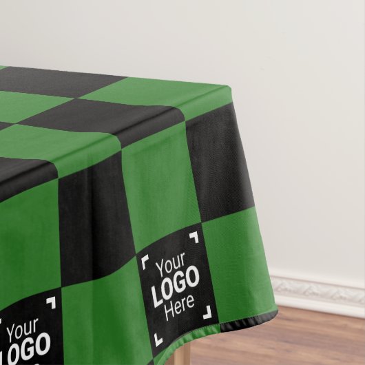 Nappe Green Black Check Business Logo Activité / Fête (In Situ)