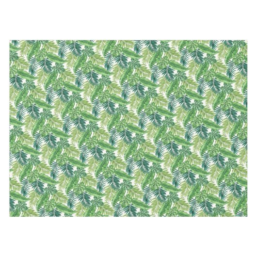 Nappe Green Tropical Palm Banana Monstera Feuille (Devant (Horizontal))