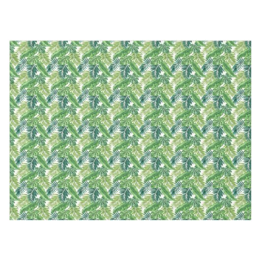 Nappe Green Tropical Palm Banana Monstera Feuille (Devant (Horizontal))