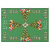 Nappe Green Whimsical Christmas Tree Quirky Reindeers (Devant (Horizontal))