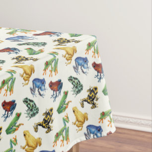 Nappe Grenouilles sur blanc naturel