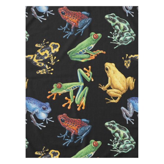 Nappe Grenouilles sur noir (Devant)