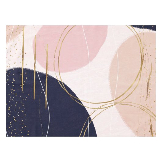 Nappe Grèves et cercles d'or modernes Conception rose mi (Devant (Horizontal))