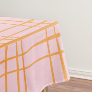 Nappe Grille mignonne Lignes Motif Pastel rose et orange