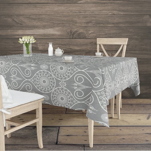Nappe Gris fibreux de graines de pieuvre textile à motif