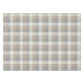 Nappe Gris Ivoire Marron Clair Carreaux Neutres Rustique (Devant (Horizontal))