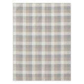 Nappe Gris Ivoire Marron Clair Carreaux Neutres Rustique (Devant)