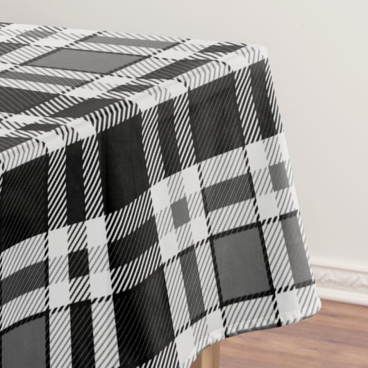 Nappe Gris Noir Blanc Flanné Plaid Tartan Design