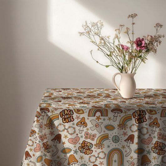Nappe Groovy Pastel Tablecloth 60s Terracotta Accent