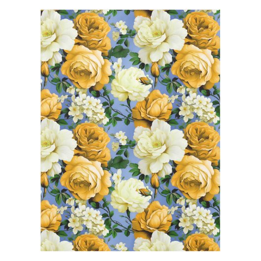 Nappe Grosse Fleur de rose jaune rétro (Devant)