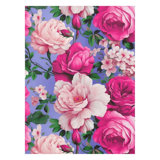 Nappe Grosse Fleur rose rétro (Devant)