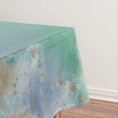 Nappe Grunge Côtière | Aquarelle bleu et vert or (In Situ)