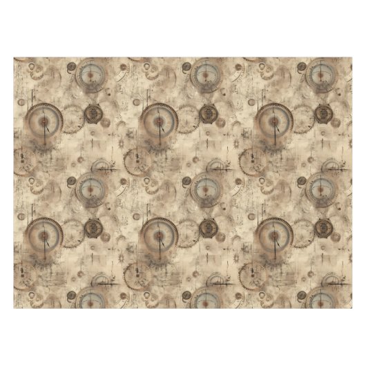 Nappe Grunge Rustic Steampunk Horloge (11) (Devant (Horizontal))