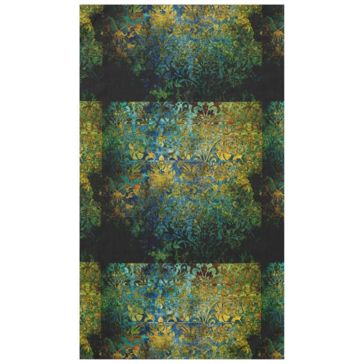 Nappe grunge, vintage, damassé, mousse, vert, motif, (Devant)
