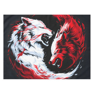 Nappe Guerrier loup cosmique rouge blanc