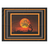 Nappe Halloween Accueil Bande orange noire avec cimetièr (Devant (Horizontal))