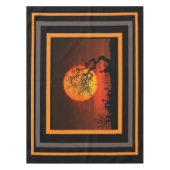 Nappe Halloween Accueil Bande orange noire avec cimetièr (Devant)