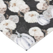 Nappe Halloween Aquarelle Citrouille Crânes Noir Blanc (Angle)