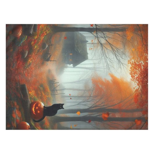 Nappe Halloween/Automne/Automne/citrouille/chat (Devant (Horizontal))