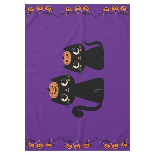 Nappe Halloween/Automne/Automne/citrouille/chat (Devant)