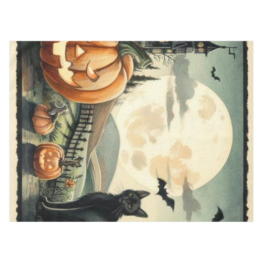 Nappe Halloween/Automne/Automne/citrouille/chat (Devant (Horizontal))