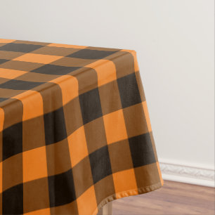Nappe Halloween Black Orange En vichy Check Motif
