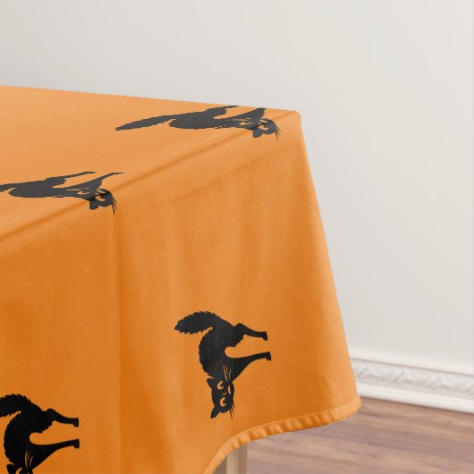 Nappe Halloween chat noir noir orange mignon motif (In Situ)
