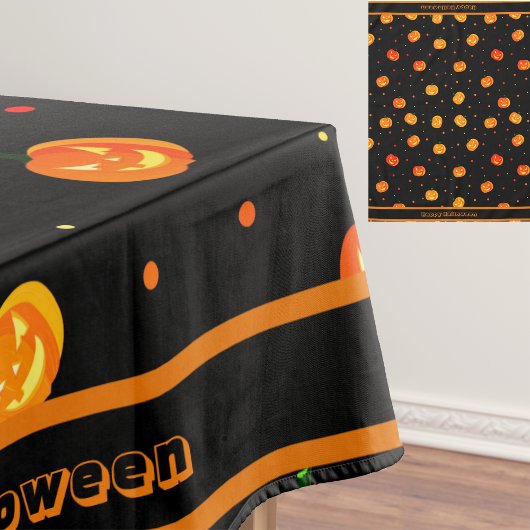 Nappe Halloween Citrouilles de peur Jack-o'-Lantern Moti