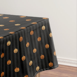 Nappe Halloween Citrouilles et bandes d'huile orange