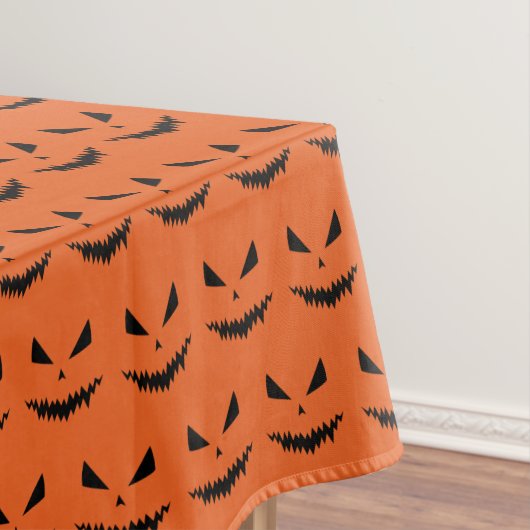 Nappe Halloween Jack OLantern noir visage orange motif (In Situ)