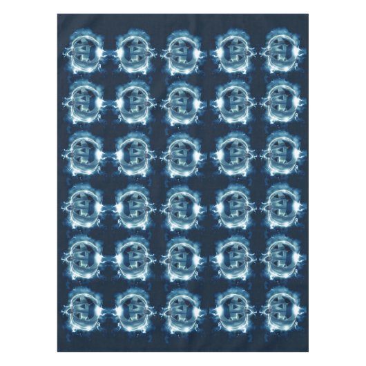 Nappe Halloween Parti mal bleu Citrouille Horreur (Devant)