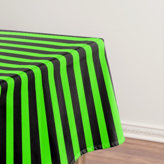 Nappe Halloween Slime Green et Black Stripe (In Situ)