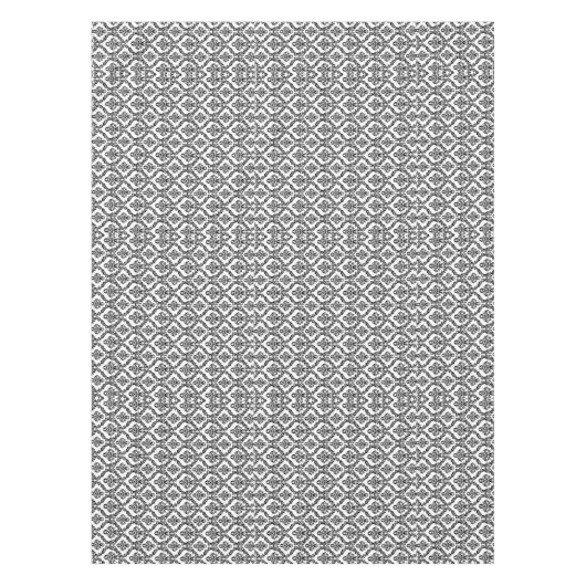 Nappe Halloween Victorian Damask Brocade noir sur blanc (Devant)