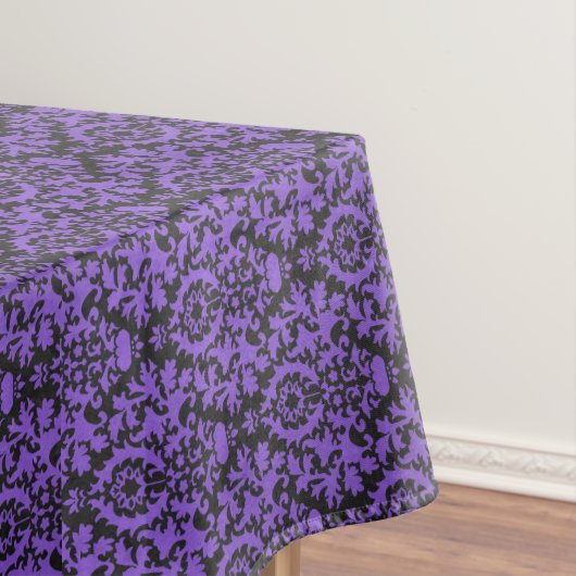 Nappe Halloween Victorian Purple et Black Brocade Damask (In Situ)