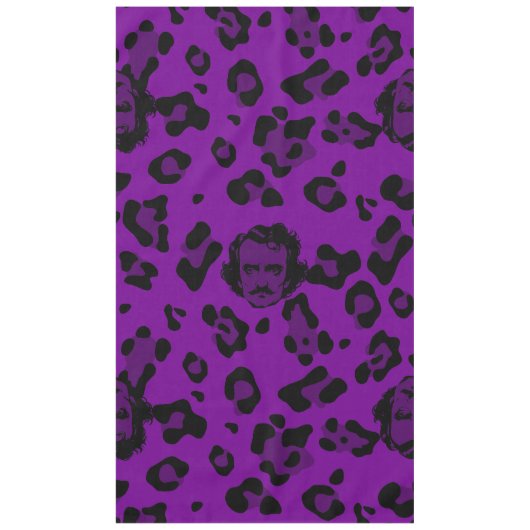 Nappe Halloween violet impression léopard Edgar Allan Po (Devant)